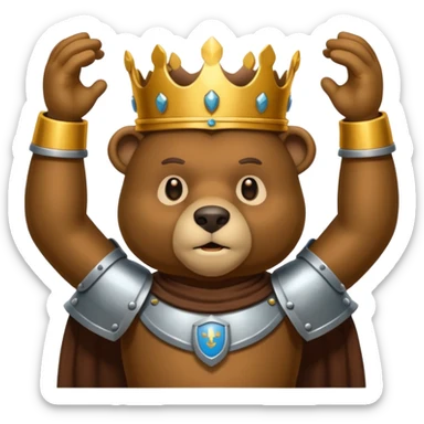 Un ours humanoïde avec une couronne et une armure sticker