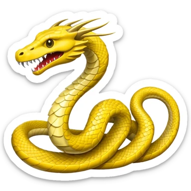 Huge yellow serpent with two wings sticker