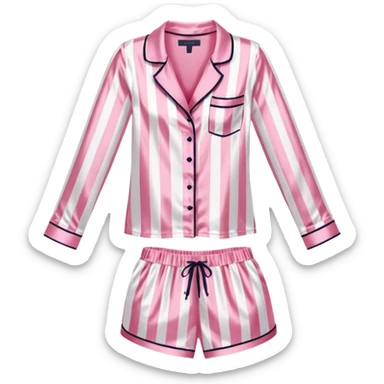 Striped pink and white silk Victoria’s Secret pajama set sticker
