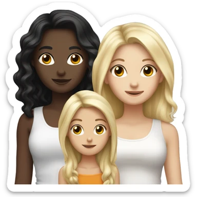 friendgroup of 4 white girls, one blonde and three black hair sticker