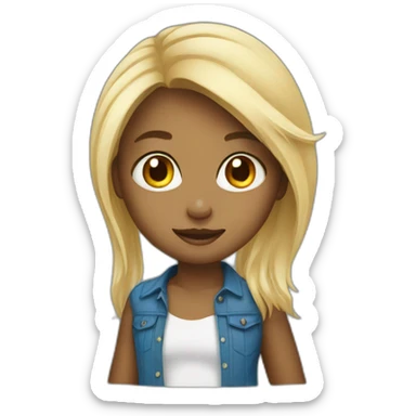 Blondie girl with a black boy sticker