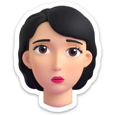 face of a mother with teared up eyes, emotional look sticker