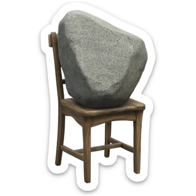 big rock on a chair sticker