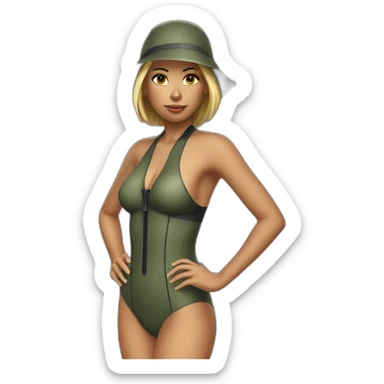 Hot swimwear sniper girl sticker