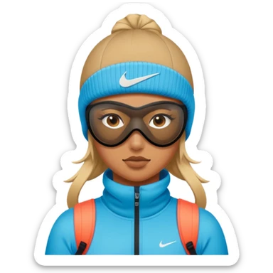 tan girl with nike ski mask on  sticker
