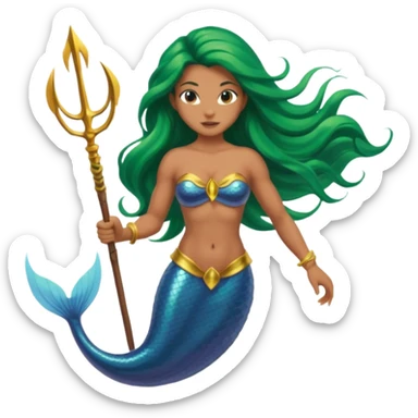 Mermaid with Trident – Warrior mermaid with weapon sticker
