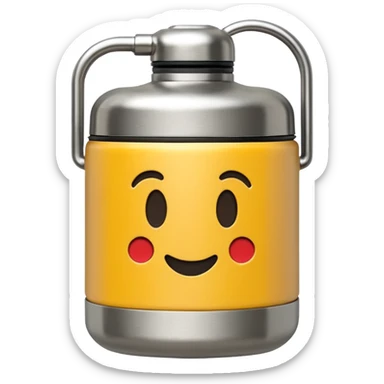 Emoji termo marca o tipo stanley minimalista sin caras sticker