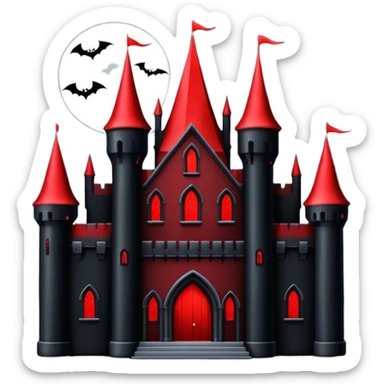 Dark Vampire Castle with the colors red and black sticker