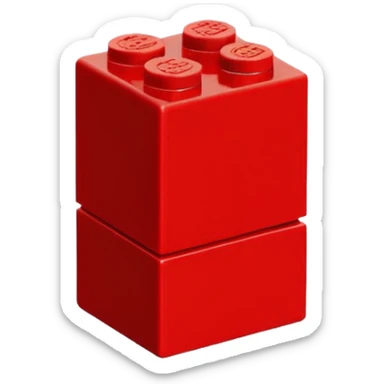 had drawn 2x2 red lego brick viewed from side sticker