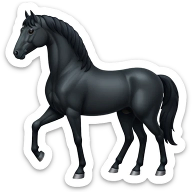 Pony black horse standing sticker