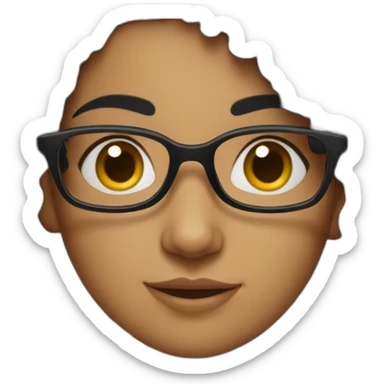 indian girl with glasses with black curly hair wearing a black hoodie sticker