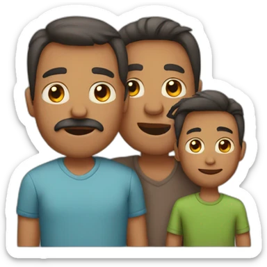 A family with 2 dads and 2 sons sticker
