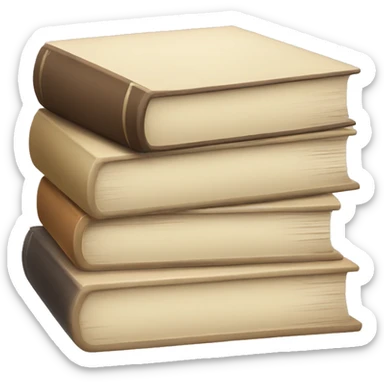 light beige short stack of books sticker