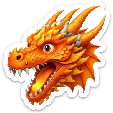 A dragon head with flames coming out of its mouth sticker