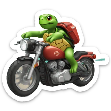 tortue sur une moto sticker
