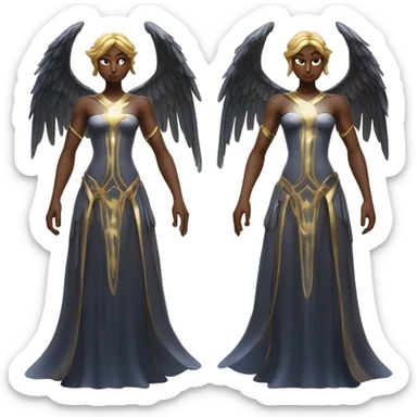 gemini angel vs demon epic battle sticker