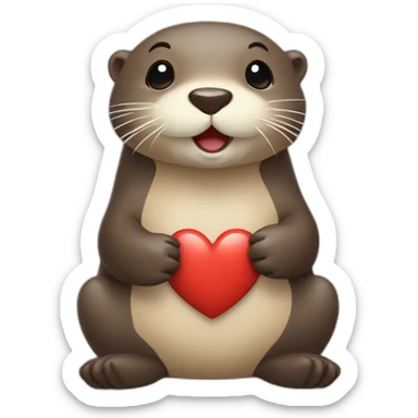 otter with a heart sticker
