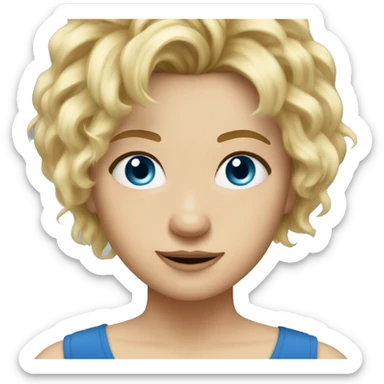 JJ MAYBANK blonde short but messy hair blue eyes sticker