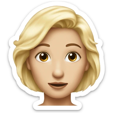 Femme blonde avec les yeux bleux et lune sticker