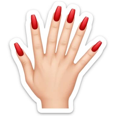 An emoji that has false nails sticker
