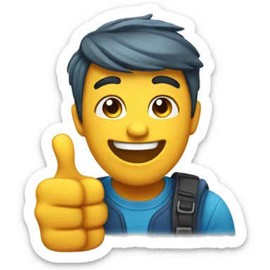 very happy moji with thumb up sticker