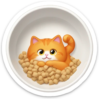 fat orange cat eating food  sticker