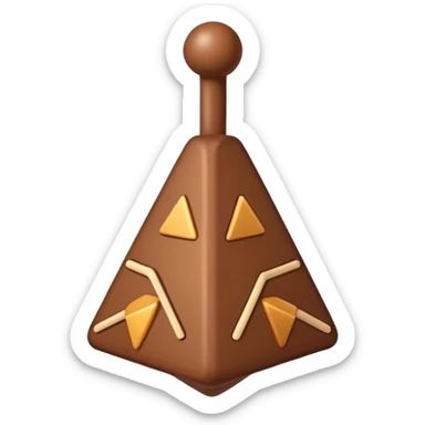 Rattle with brown lines on it in shape of triangles sticker