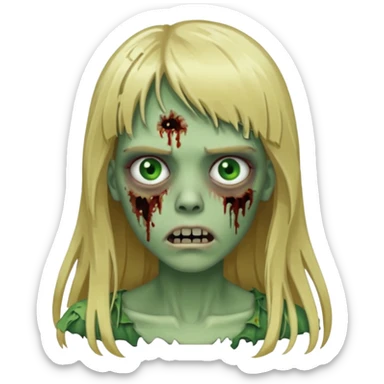 Zoombie de cabelo loiro longo de franja  sticker