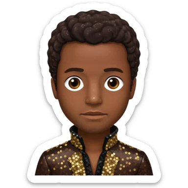 Solomon Northup with dark brown hair, dark brown sequin outfit  sticker