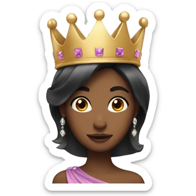 Diva with a crown, dark hair and pretty  sticker