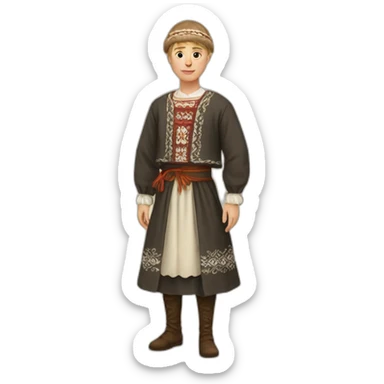 latvian folk costume full body sticker
