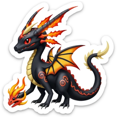 Meloetta-Salandit-Giratina-Nargacuga-Pokémon-Fakémon-fusion-hybrid-creature sticker