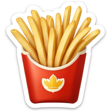 serving of french fries with mayo and ketchup sticker