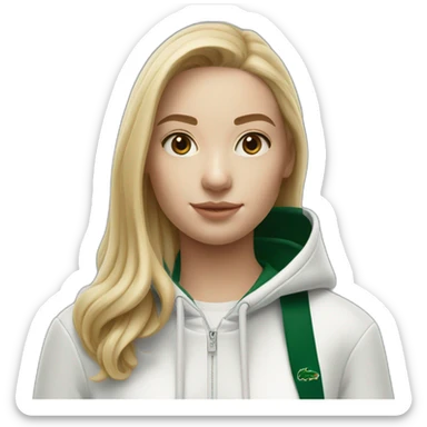 Lacoste bag girl with black lacoste hoodie sticker