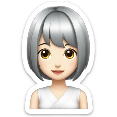 short-black-haired-Japanese-idol-girl sticker