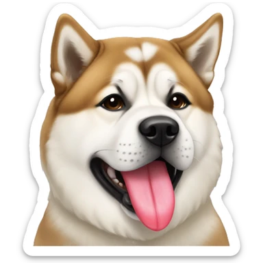 american akita with kiss sticker