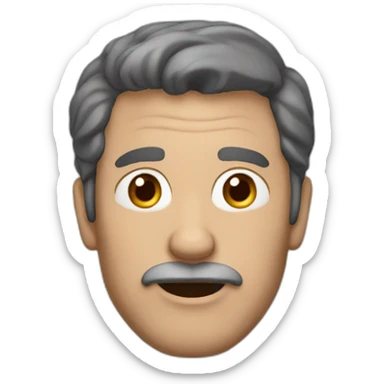 55 year old man, dark hair sticker