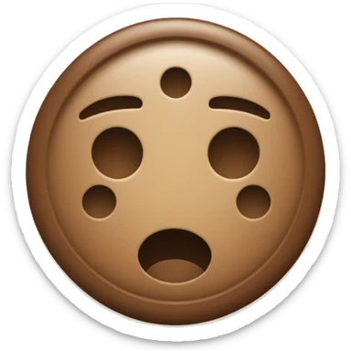 create a single button with 4 holes inside it in brown color sticker