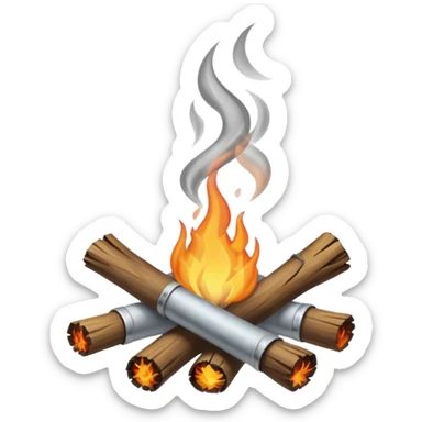 Campfire smoking many smoke sticker