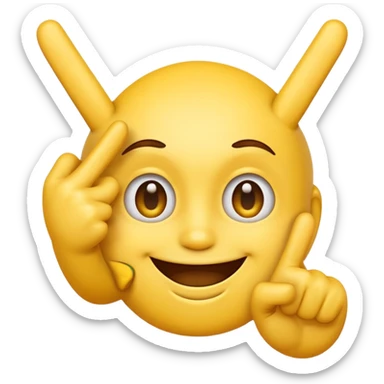 A normal emoji with 2 middle fingers sticker