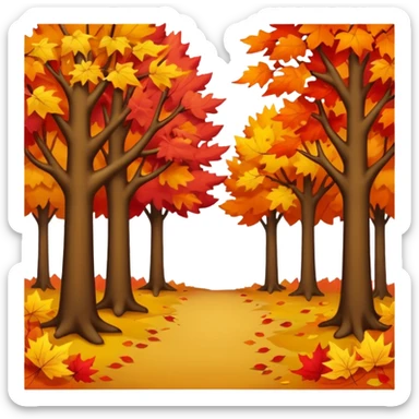 Autumn forest sticker