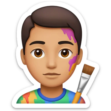 Paint style face sticker