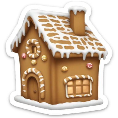 Cosy beige gingerbread house  sticker