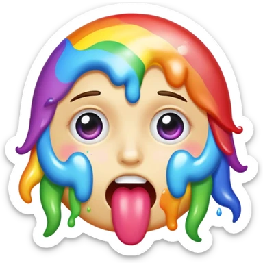 face with rainbow vomit sticker