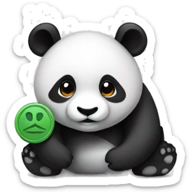 Panda with token sticker