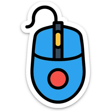 lineal color icon with black outlines of a gaming mouse sticker