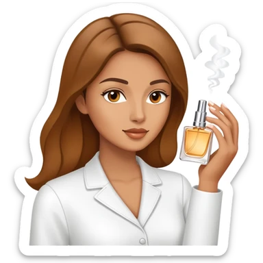 Uma mulher com um perfume borrifando  sticker