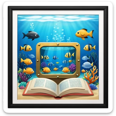 underwater library sticker