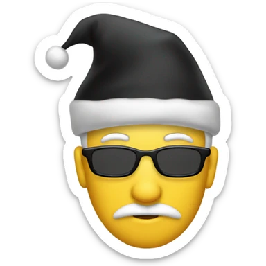 A hat that looks like santa’s hat only black sticker