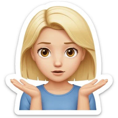 blonde girl shrug sticker